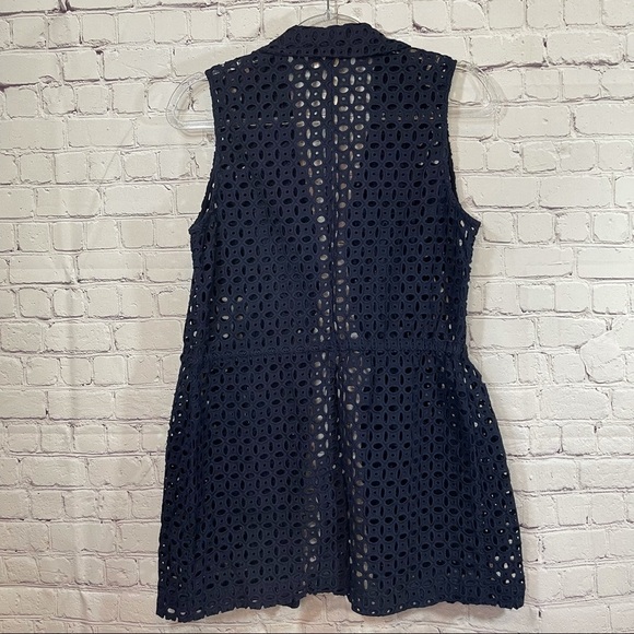 Chico’s Blue Eyelet Vest Jacket size 0 - Picture 8 of 15